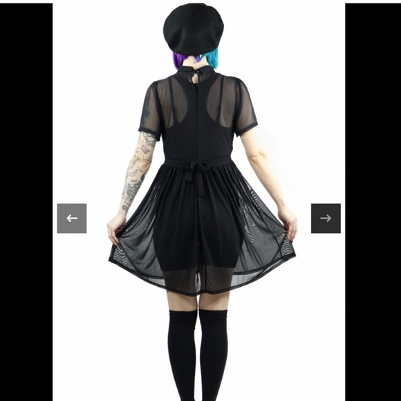 NEW IN BAG Foxblood Courtney Mesh Babydoll Dress - Large - Picture 4 of 10